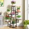 Metal and Wood 7-Tier Indoor Plant Stand with Scratch-Resistant Shelves